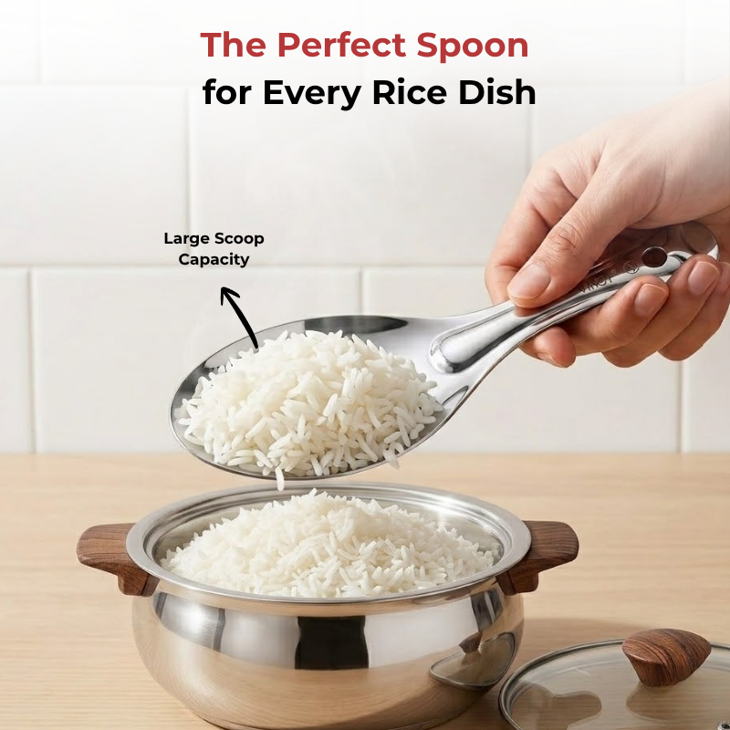 Vinod Stainless Steel Rice Server / Rice Spoon / Rice Chamcha Set of 2, product view 7