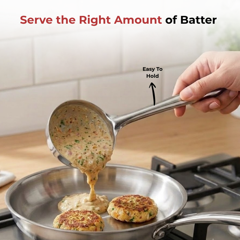 Vinod stainless steel dosa making spoon / ladle set of 2, product view 7