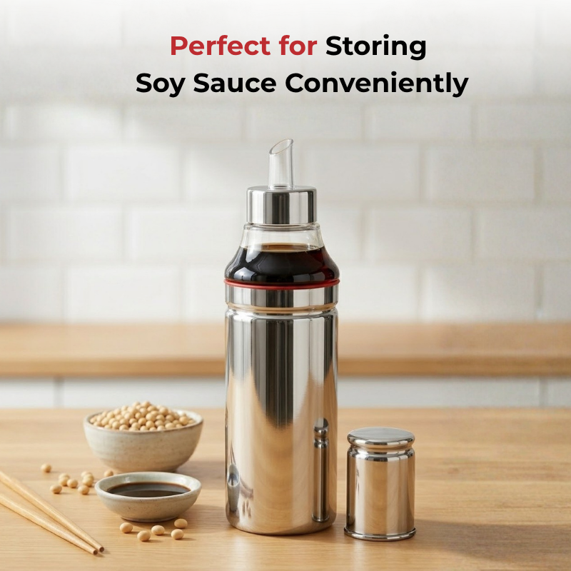 Vinod Stainless Steel Oil Pot with Anti-Drip Spout, product view 7
