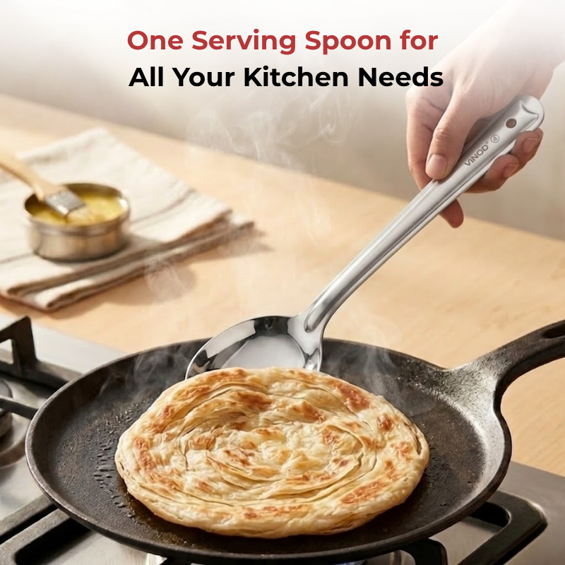 Vinod Stainless Steel Serving Paan / Cooking Spoon Set of 2, product view 7
