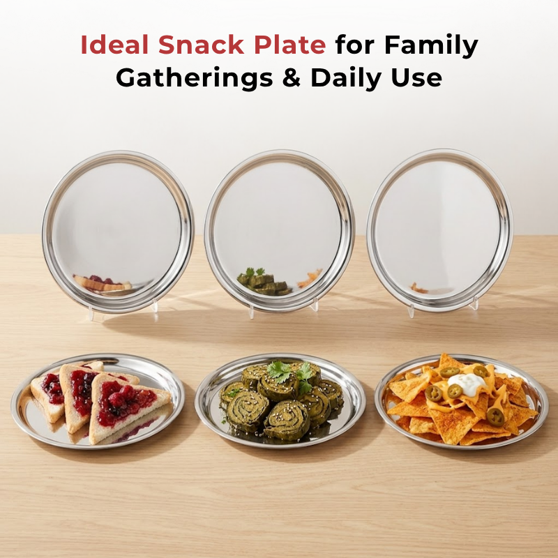 Vinod Stainless Steel Two Tone German Bogi Dish Set of 6, product view 7