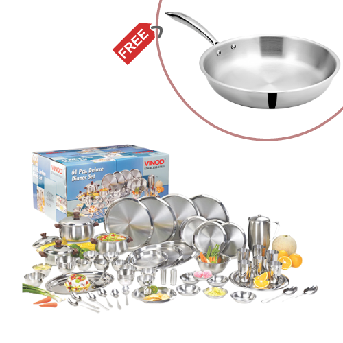 61 Pieces Dinner Set & Fry Pan