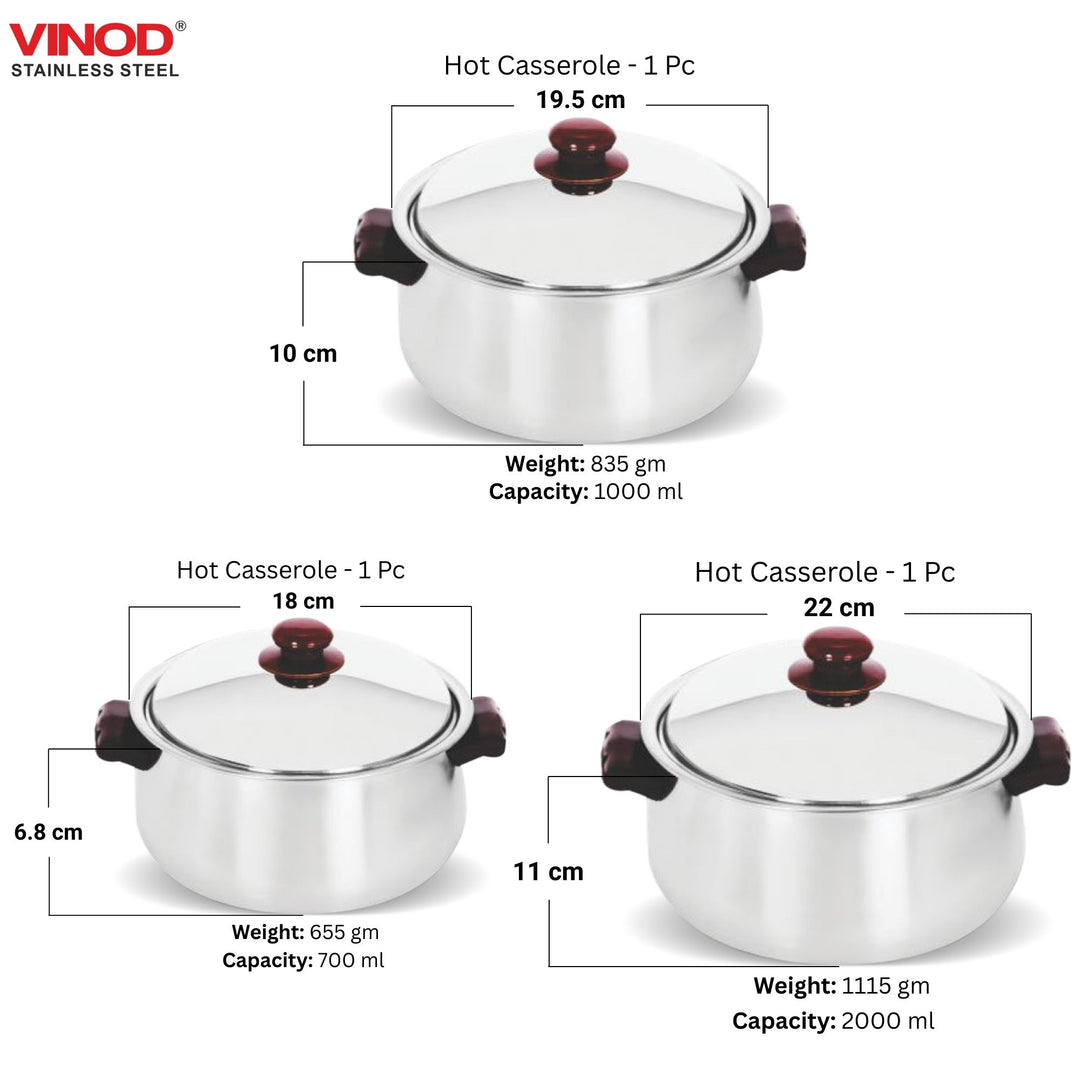 विनोद स्टेनलेस स्टील 61 पीस टू टोन डीलक्स डिनर सेट छह लोगों के लिए