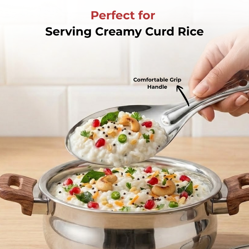 Vinod Stainless Steel Rice Server / Rice Spoon / Rice Chamcha Set of 2, product view 8