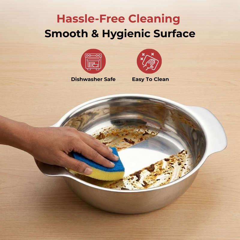 VINOD Stainless Steel Royal Veg Serving Dish with Cover - 350 ml Capacity, Highest Grade Stainless Steel, Dishwasher Safe, Tough & Strong