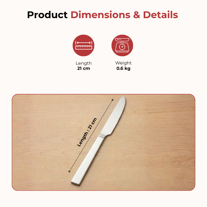 Vinod Aero stainless steel dinner knife set of 6, product view 8