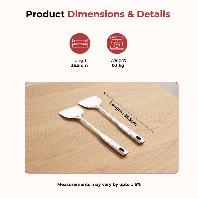Vinod Queens heavy gauge stainless steel palta spatula, No. 1, product view 8