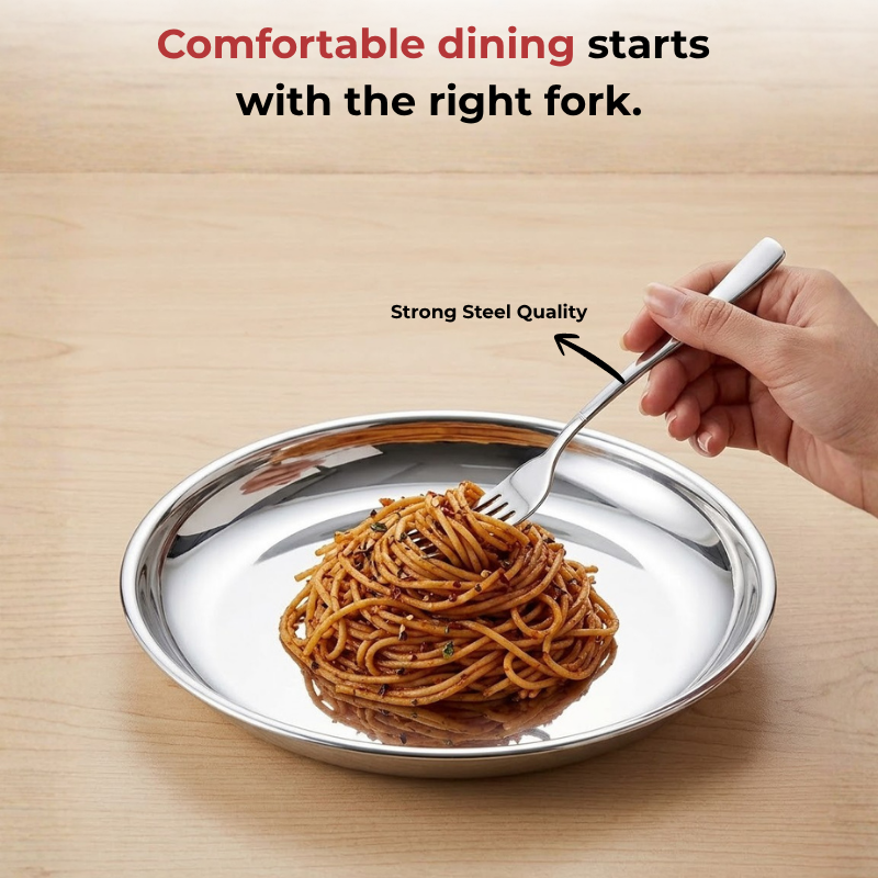 Vinod Aero stainless steel dinner fork set of 12, product view 8