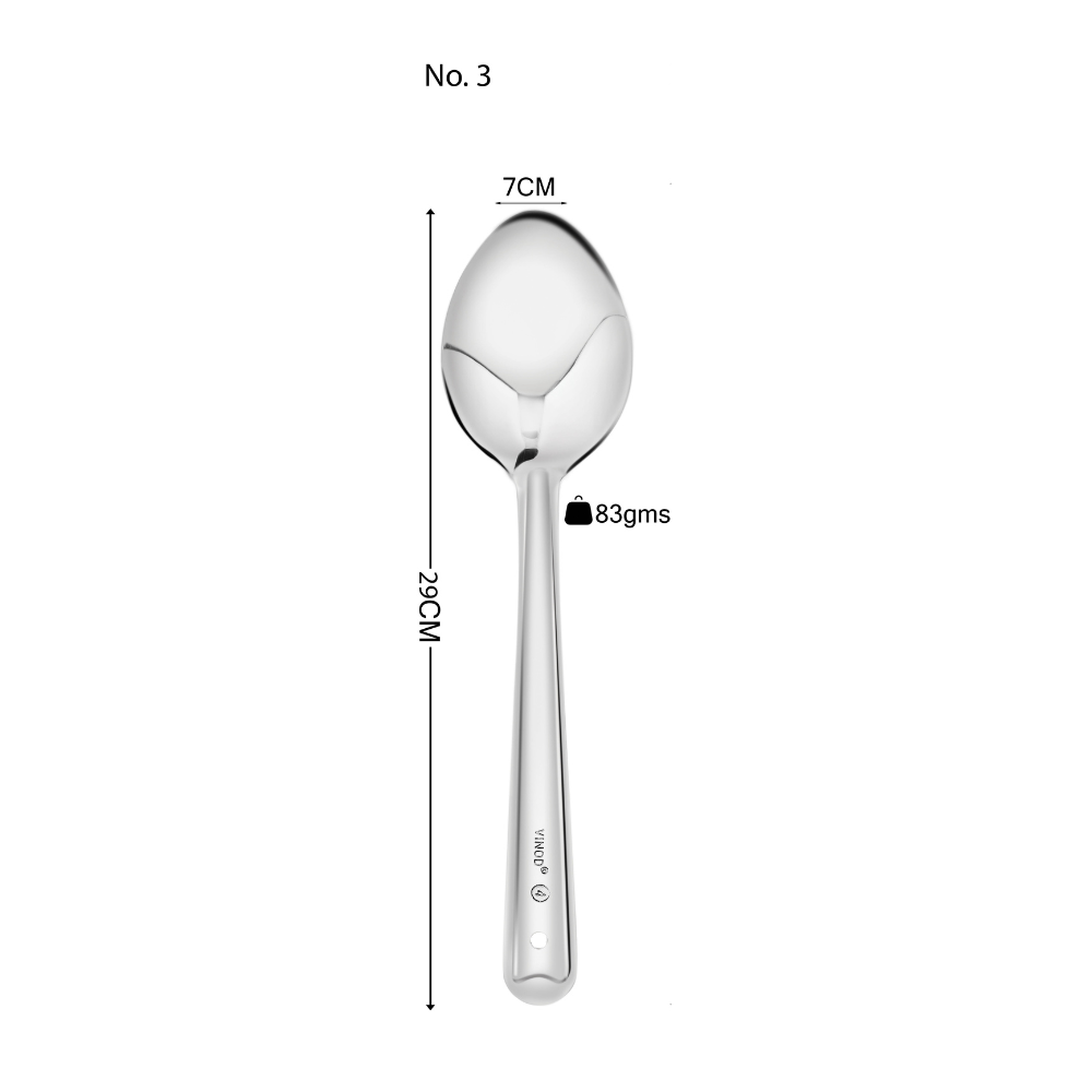 Vinod Stainless Steel Paan Serving/Cooking Spoon, Set of 2, Size:3