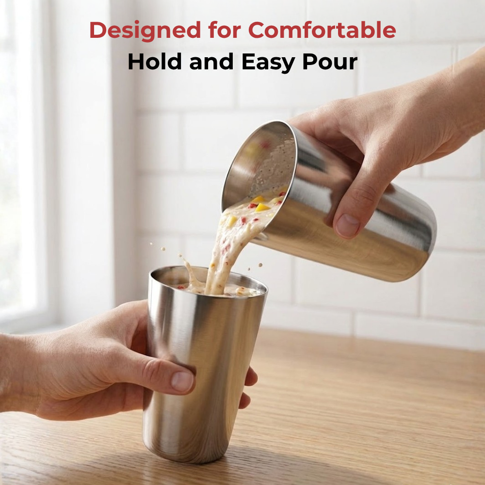 Vinod stainless steel plain glass set of 6, 350 ml, product view 8