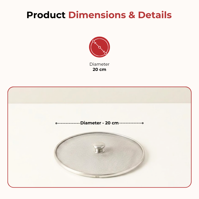 Vinod stainless steel net food cover set of 2, size 8, close-up detail