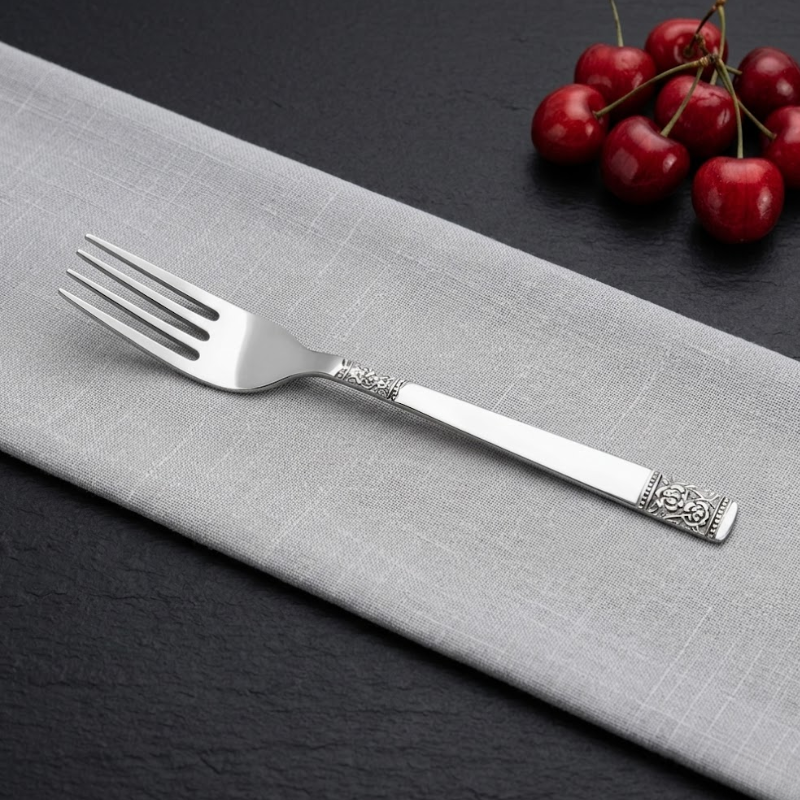 Vinod Moscow stainless steel dinner fork set of 12, front view
