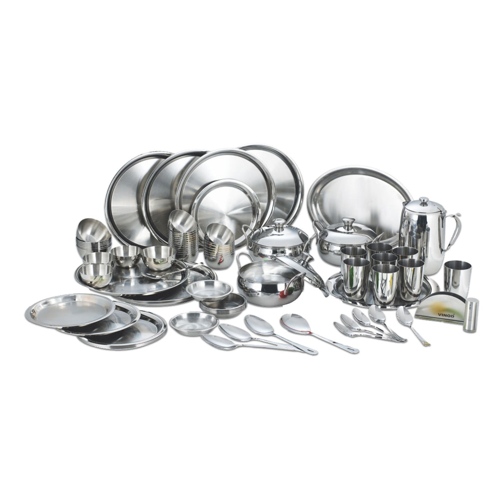 Vinod 77 Pieces Two Tone Dinner Set, in-use view