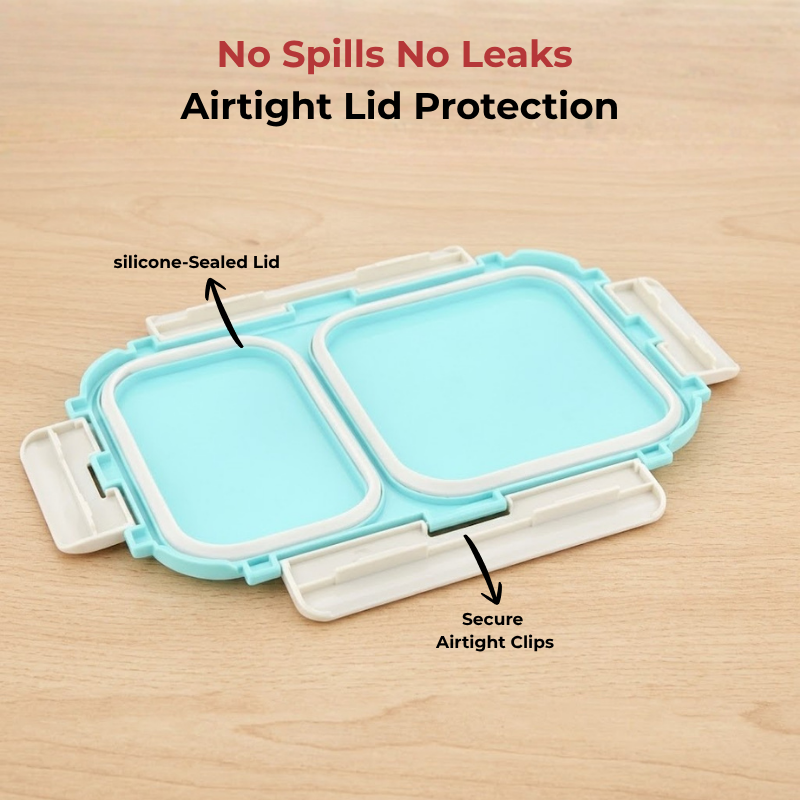 Vinod stainless steel 2 compartment tiffin in blue, airtight and leak-proof, product view 9