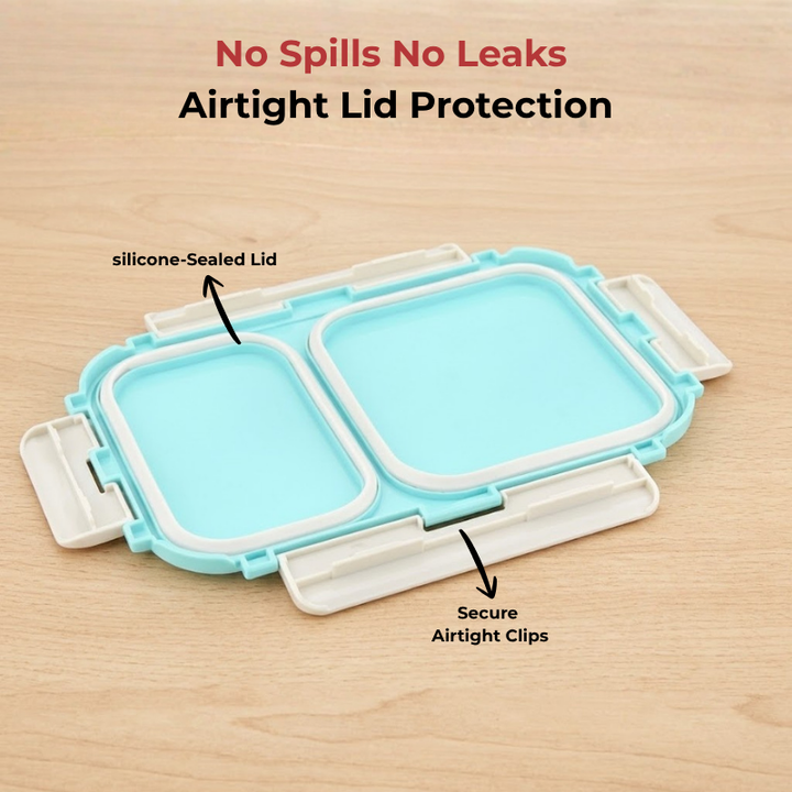 VINOD Stainless Steel 2 Compartment (Blue) Tiffin, Airtight, Leak-Proof, Food-Grade Stainless Steel Tray, Insulated, Lightweight