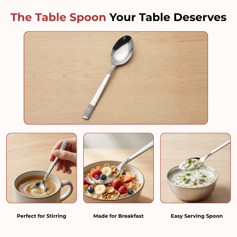 Vinod Moscow stainless steel dessert spoon set of 12, product view 9