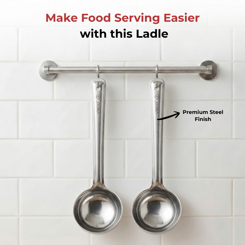 Vinod Stainless Steel Basting Serving Ladle / Serving Spoon / Karchi Set of 2, product view 8
