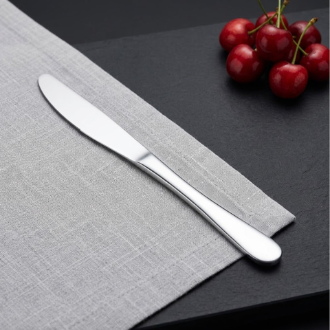Vinod Decora stainless steel dinner knife set of 6, front view
