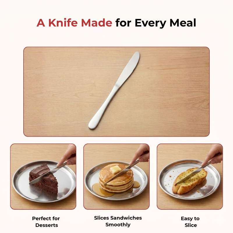 Vinod Florence stainless steel dinner knife set of 6, product view 9