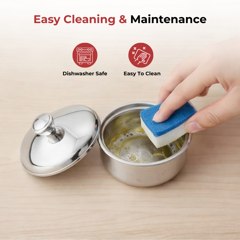 विनोद स्टेनलेस स्टील बटर पॉट बटर नाइफ के साथ, क्षमता 100 ग्राम