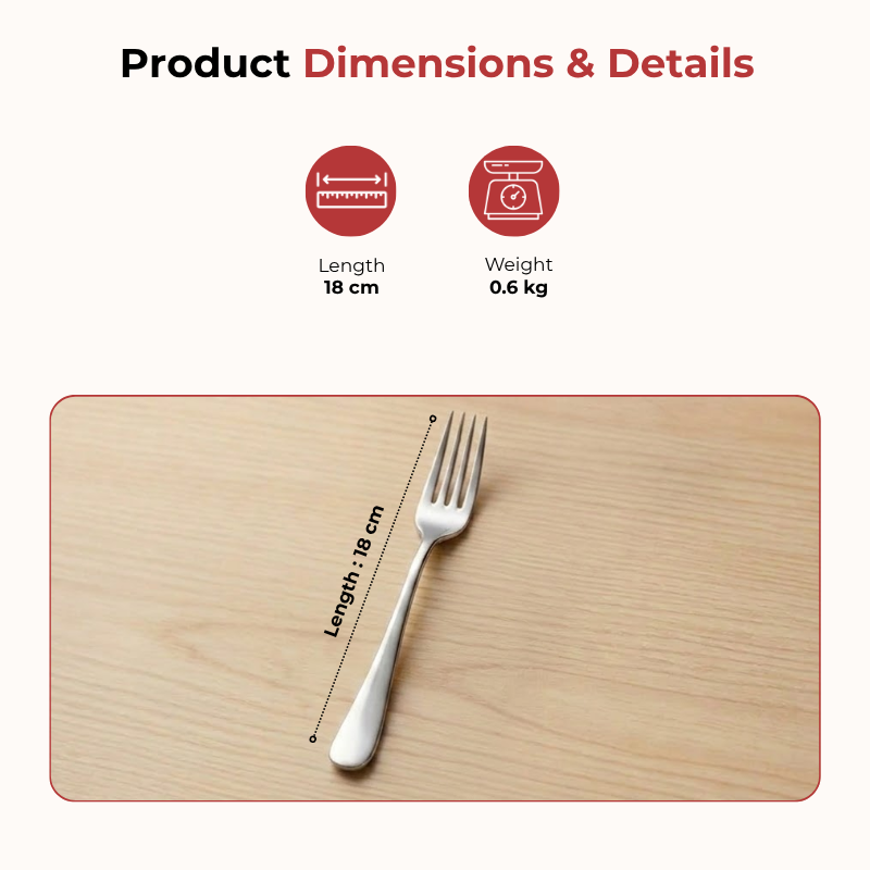 Vinod Decora stainless steel dinner fork set of 12, product view 9