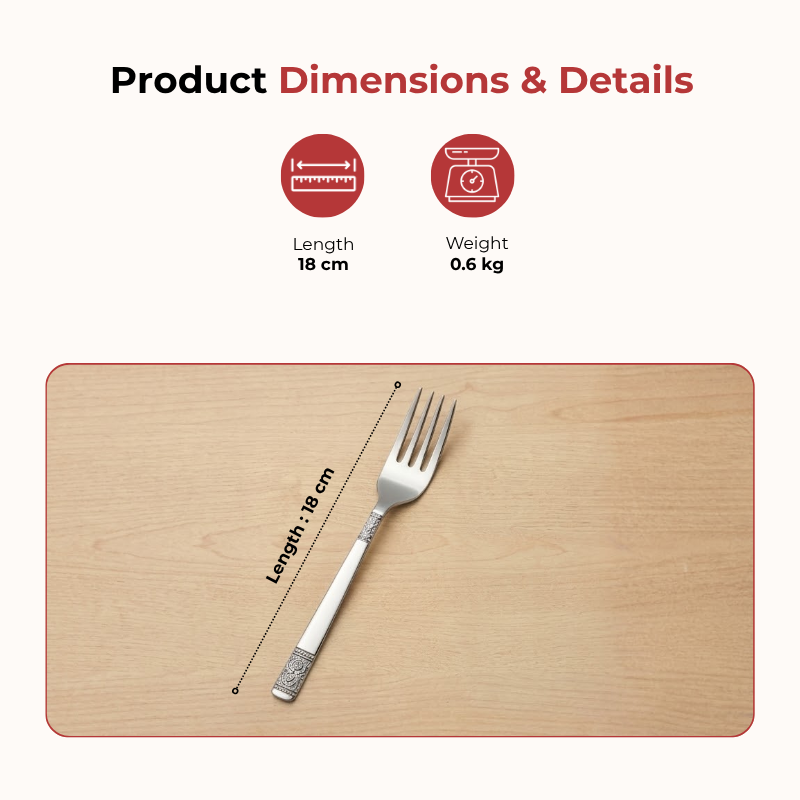 Vinod Moscow stainless steel dinner fork set of 12, product view 9