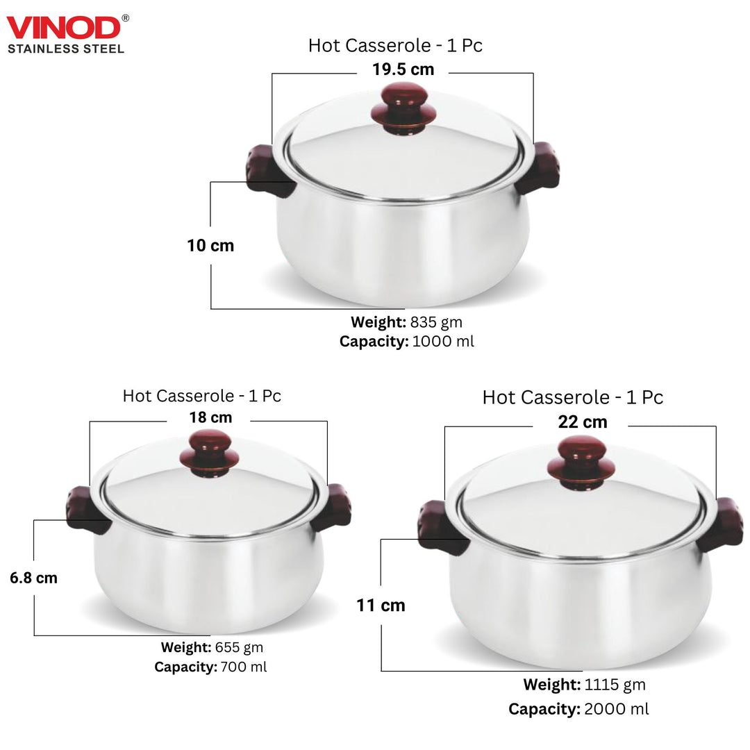 विनोद स्टेनलेस स्टील 85 पीस डीलक्स डिनर सेट आठ लोगों के लिए