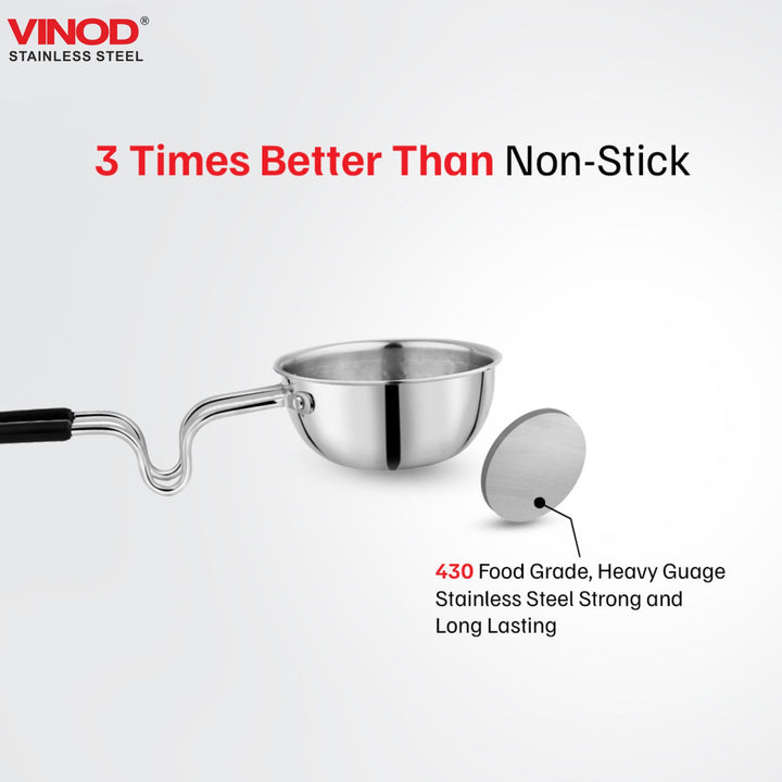 विनोद - क्लारो हेवी गेज स्टेनलेस स्टील हैमर्ड तड़का पैन, 1.5 मिमी