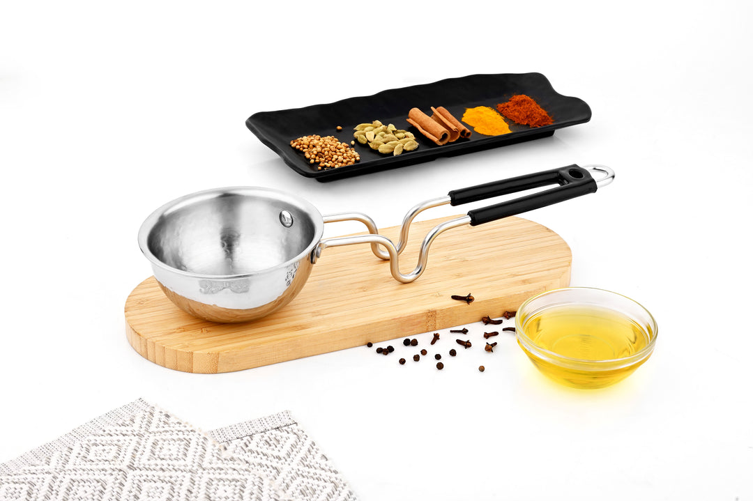 विनोद - क्लारो हेवी गेज स्टेनलेस स्टील हैमर्ड तड़का पैन, 1.5 मिमी