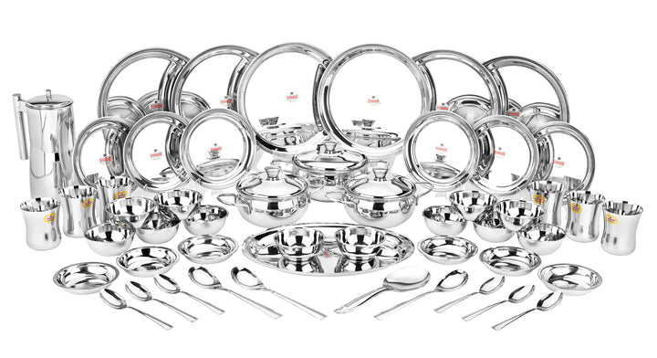 विनोद स्टेनलेस स्टील 51 पीस डिनर सेट, छह लोगों के लिए