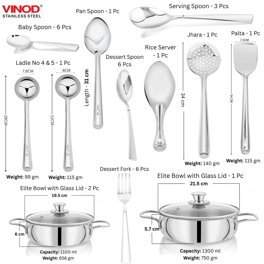 VINOD Deluxe 116 Pieces Griha Pravesh Set Elegant Gifting Option for Weddings, Anniversaries and Auspicious Occasions