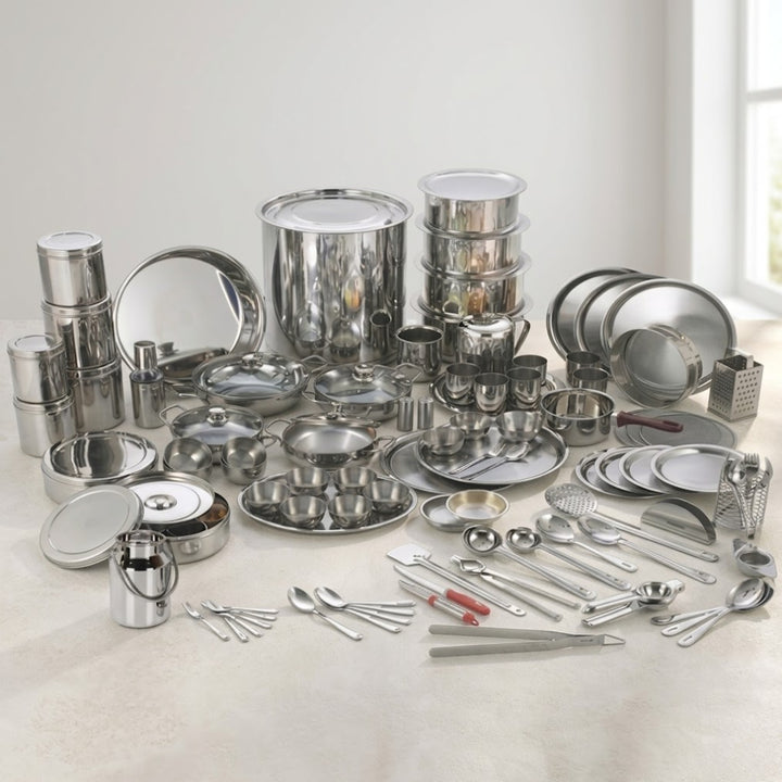 VINOD Deluxe 116 Pieces Griha Pravesh Set Elegant Gifting Option for Weddings, Anniversaries and Auspicious Occasions