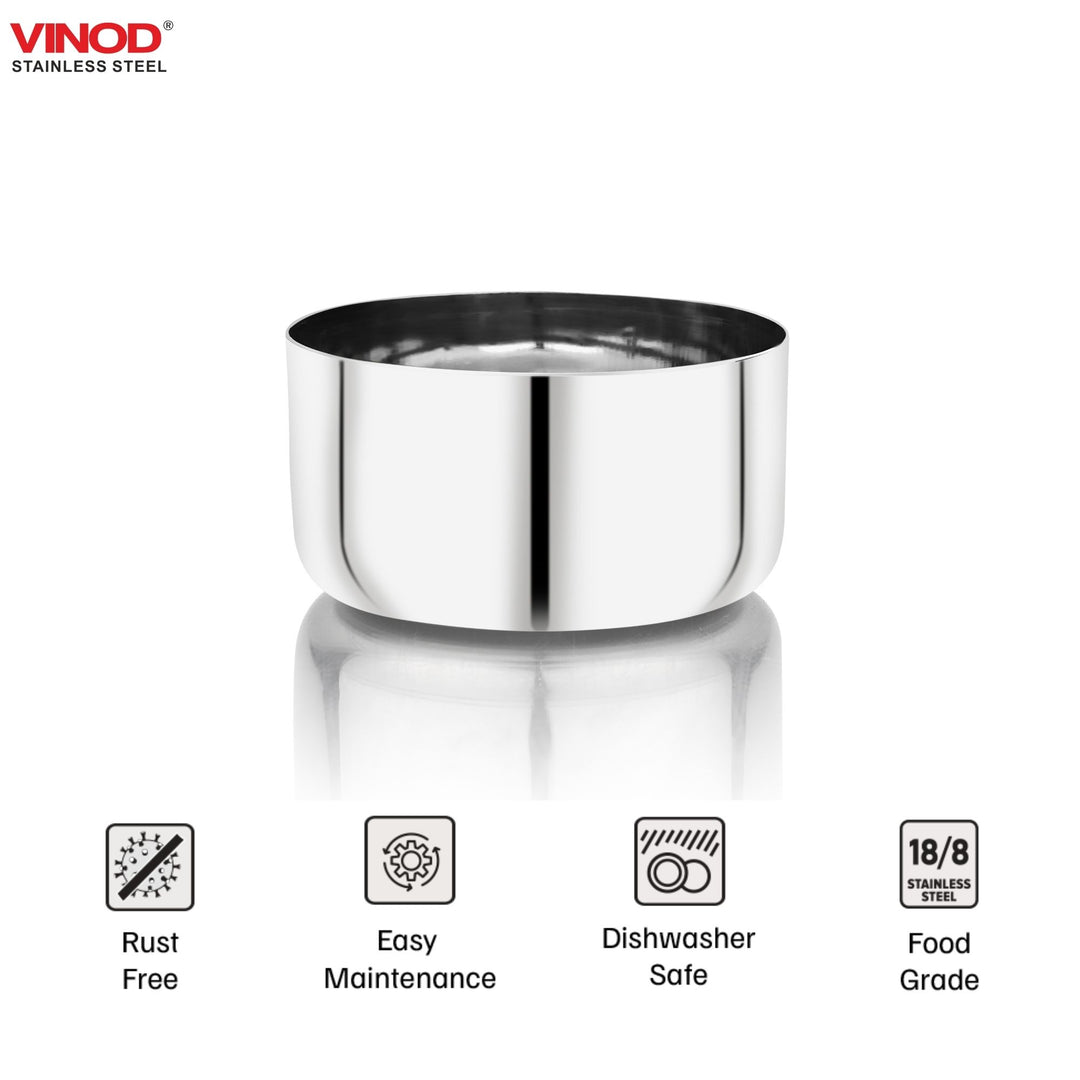 विनोद स्टेनलेस स्टील वटी / कटोरी, 6 पीस का सेट, क्षमता 400 मिली, संख्या 6.5