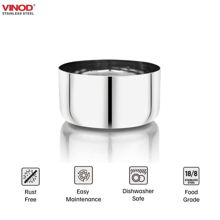 Vinod Stainless Steel Vati / Katori, set of 12 pcs, Capacity 400 ml, No 6.5