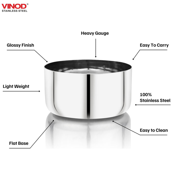 Vinod Stainless Steel Vati / Katori, set of 12 pcs, Capacity 400 ml, No 6.5