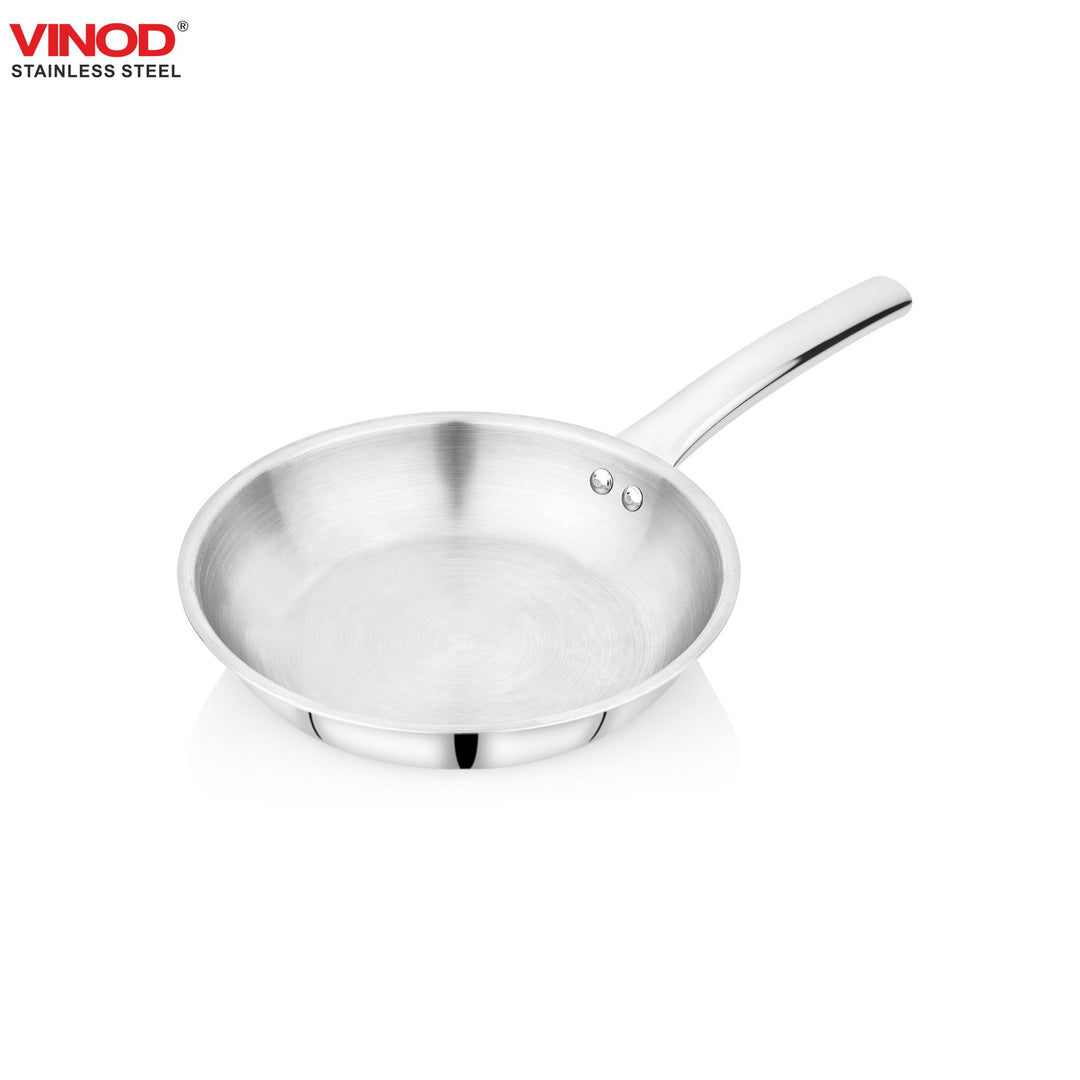 Vinod – Claro Heavy Gauge Stainless Steel Fry Pan (Plain) with 1.5 mm Thickness 1000 ml