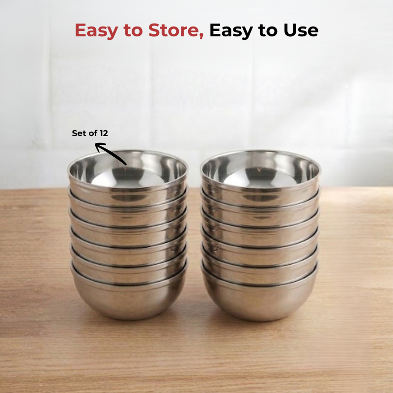 Vinod Stainless Steel Maharaja Bowl Set of 12 Pieces, product view 8