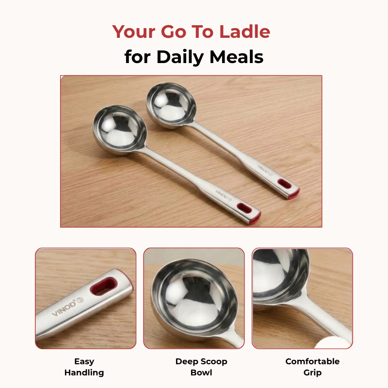 Vinod Queens stainless steel ladle serving spoon set of 2, 36 cm, No. 1, product view 10