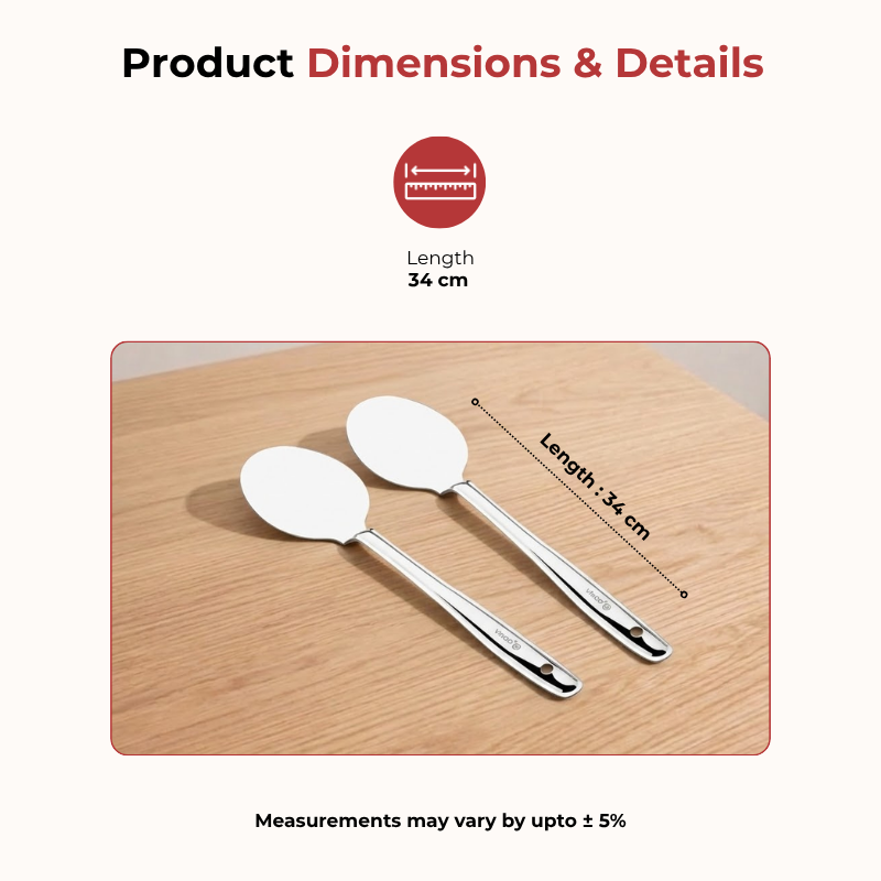 Vinod stainless steel paratha palta turner set of 2, 34 cm, No. 2, product view 7