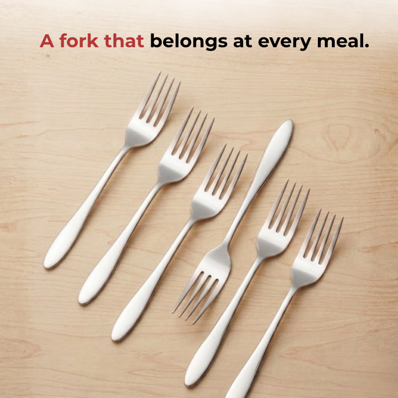Vinod Florence stainless steel dinner fork set of 12, product view 10