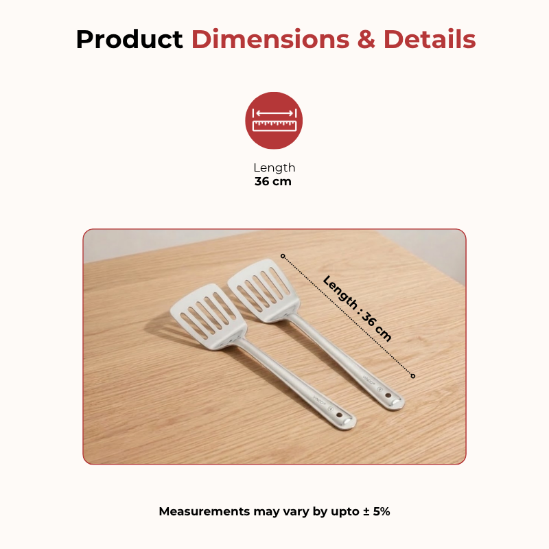 Vinod stainless steel basting slotted turner / cooking palta set of 2, 36 cm, product view 8