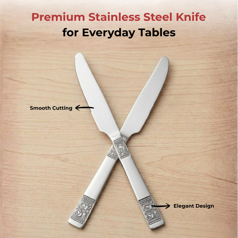 Vinod Moscow stainless steel dinner knife set of 6, product view 10