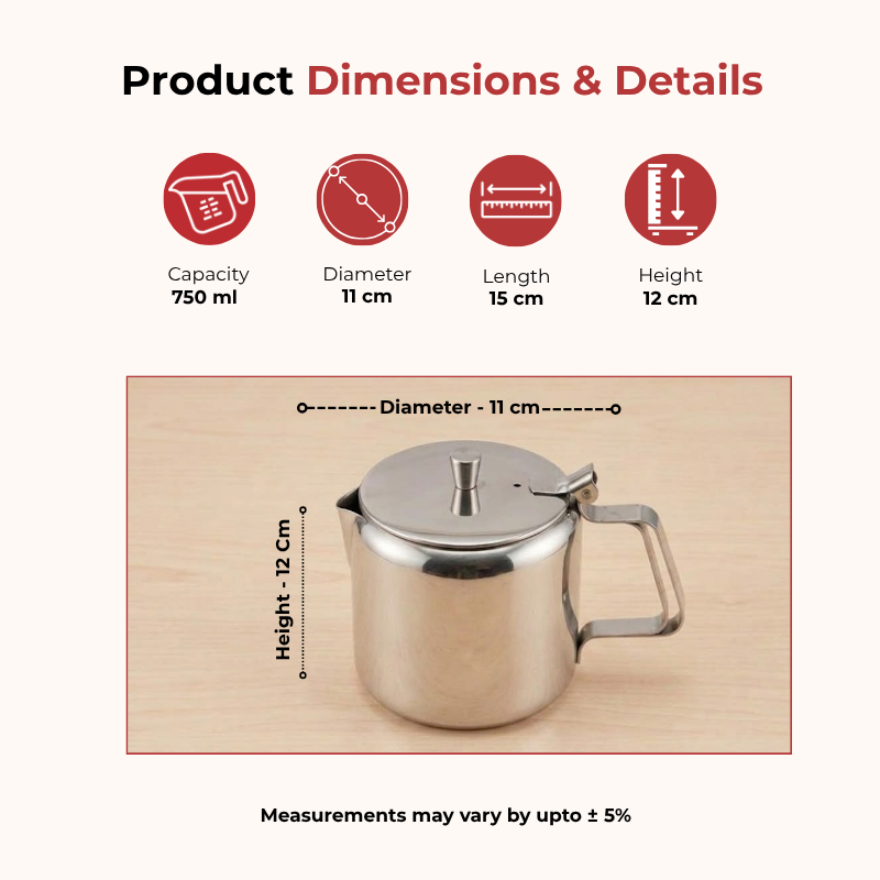 Vinod stainless steel teapot, 750 ml, product view 10