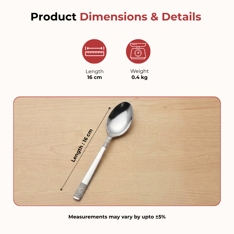 Vinod Moscow stainless steel table spoon set of 12, product view 10