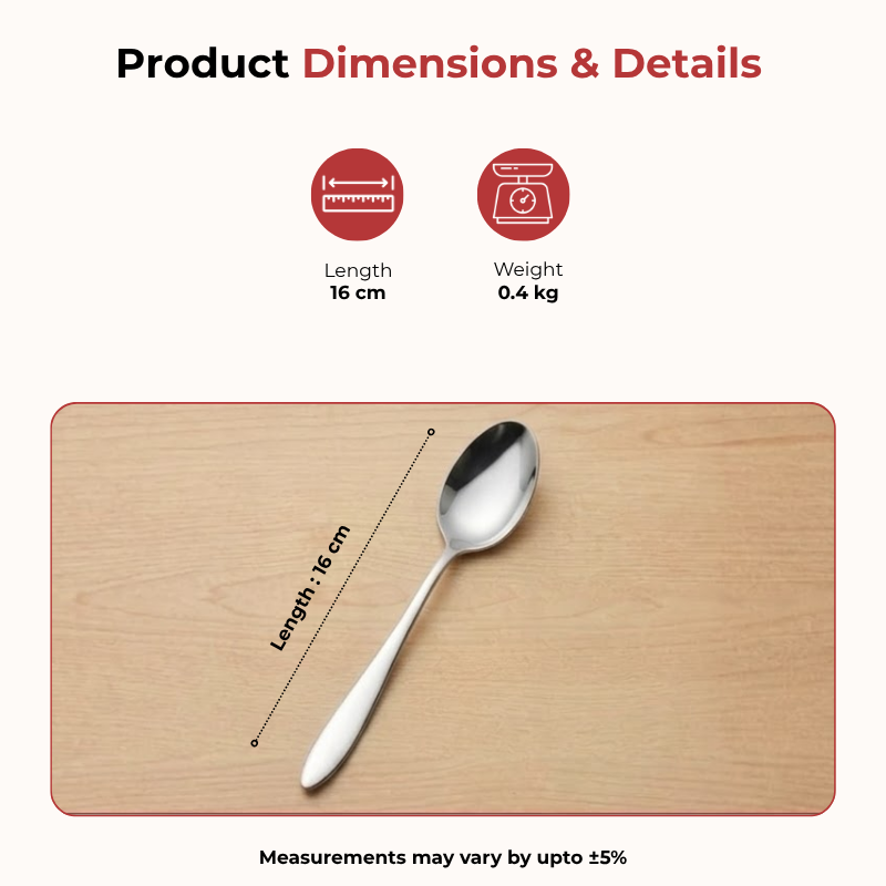 Vinod Florence stainless steel baby spoon set of 12, product view 10