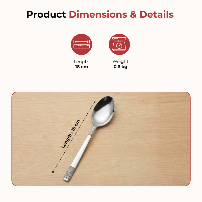Vinod Moscow stainless steel dessert spoon set of 12, product view 10