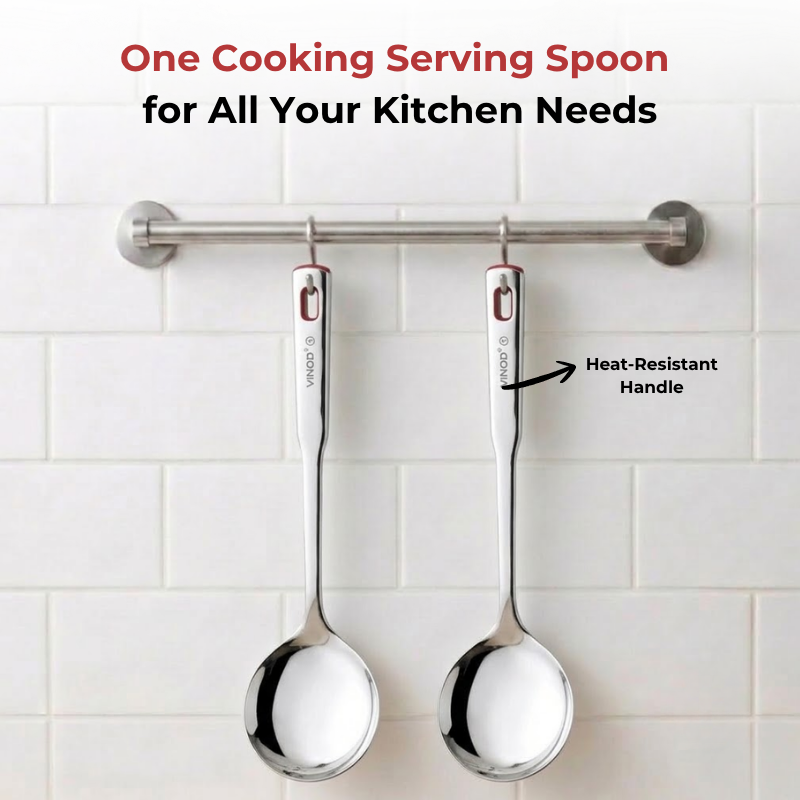 Vinod Queen Kabdir stainless steel serving spoon set of 2, 37 cm, long handle, product view 10