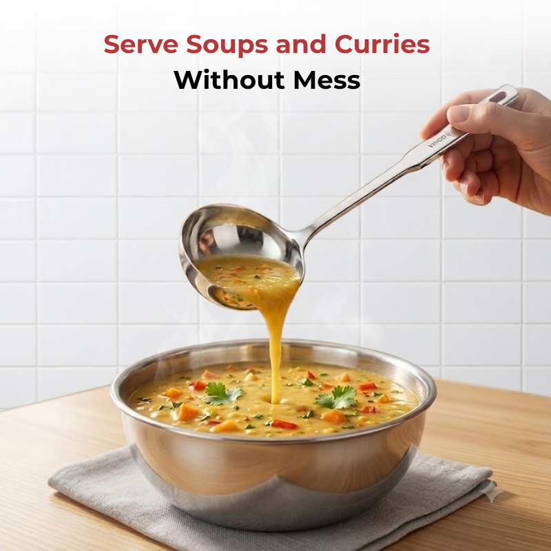 Vinod Queens stainless steel ladle serving spoon set of 2, 36 cm, No. 1, product view 11