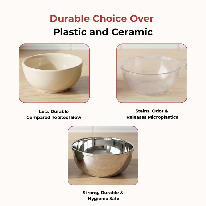 VINOD Stainless Steel Maharaja Bowl Set of 12 Pieces - 150 ml, Highest Grade Steel, Durable and Strong, Dishwasher Safe & Rust Free