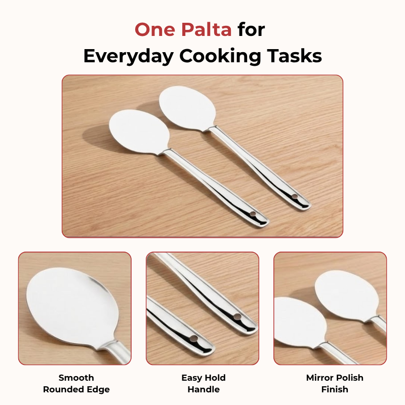 Vinod stainless steel paratha palta turner set of 2, 34 cm, No. 2, product view 8